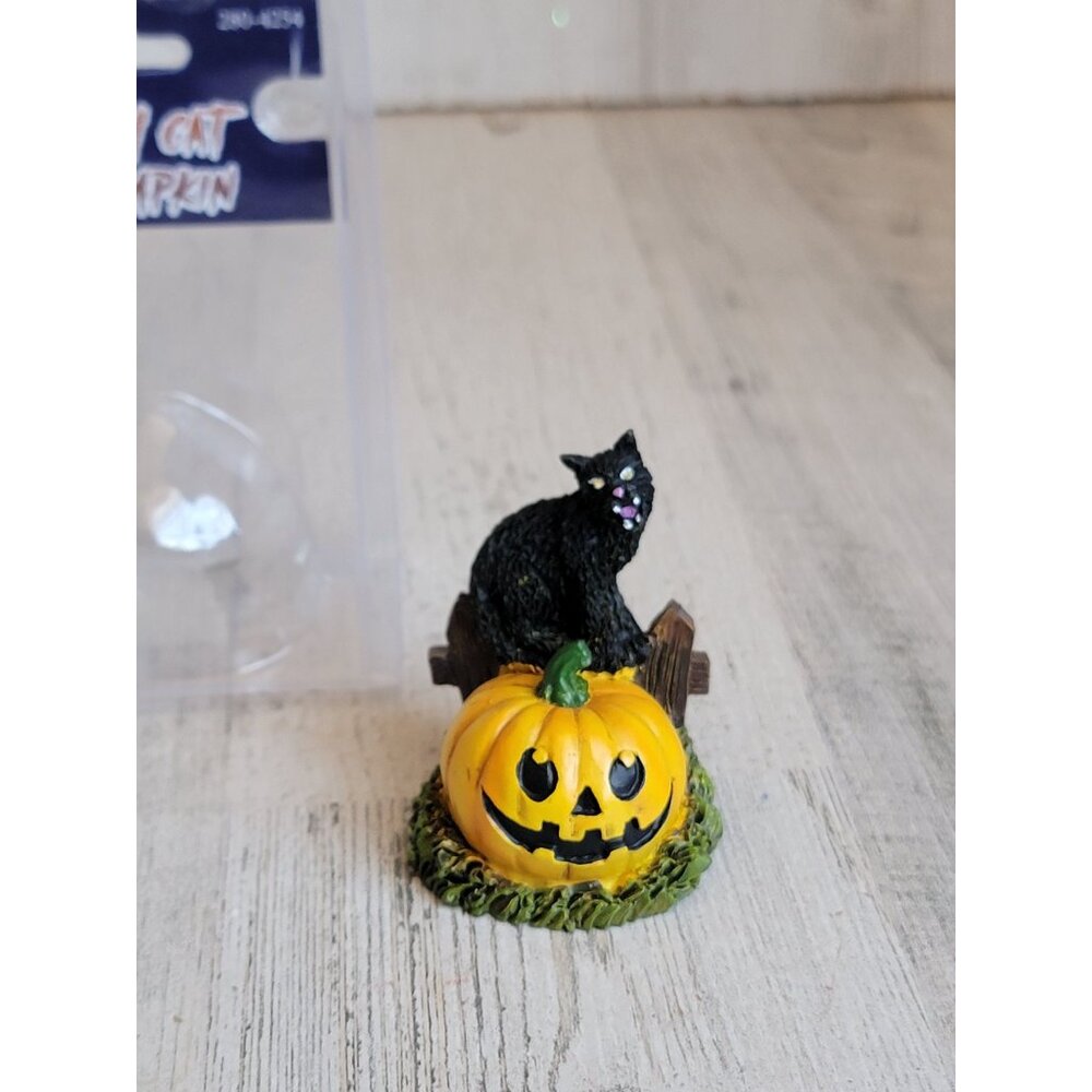 Pumpkin‎ Hollow black cat pumpkin Village accessory Halloween
